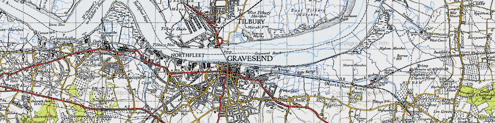 Old map of Milton in 1946