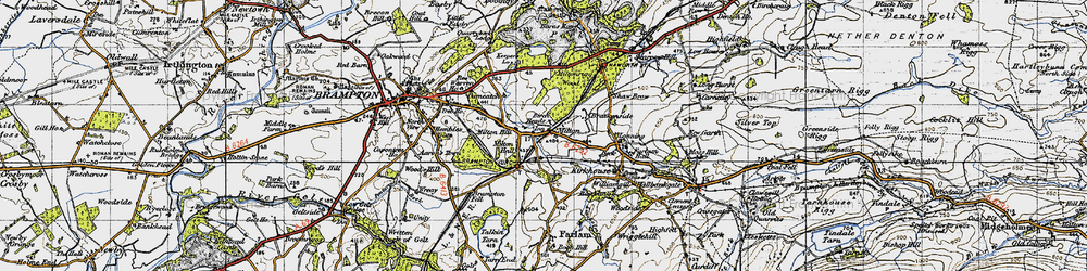 Old map of Scarrow Hill in 1947
