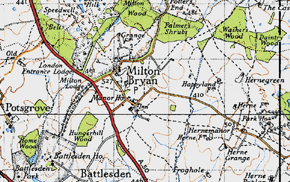 Old map of Milton Bryan in 1946