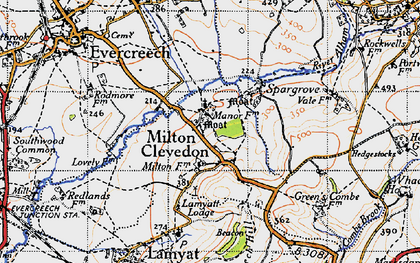 Old map of Milton Clevedon in 1946