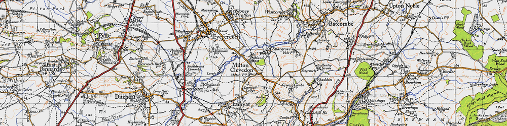 Old map of Batcombe Vale in 1946