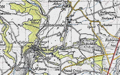 Old map of Milton Combe in 1946