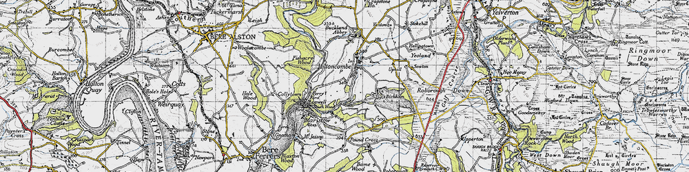 Old map of Milton Combe in 1946