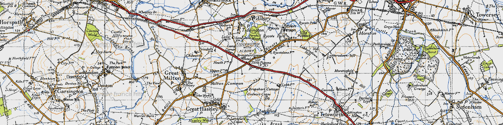 Old map of Milton Common in 1947