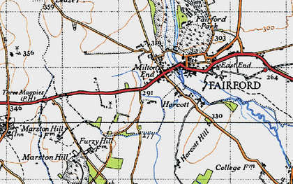 Old map of Milton End in 1947