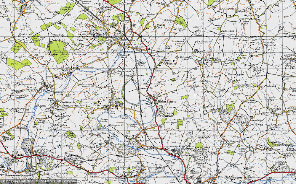 Old Map of Milton Ernest, 1946 in 1946