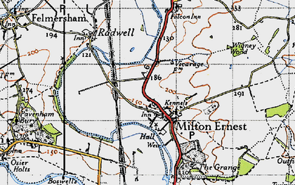 Old map of Milton Ernest in 1946