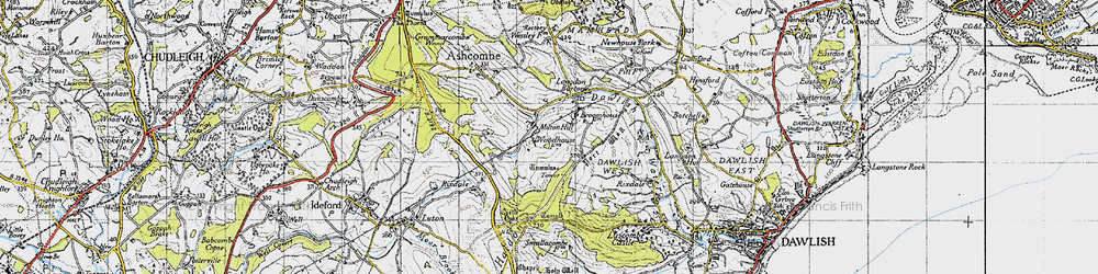 Old map of Ashcombe Tower in 1946