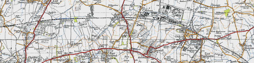 Old map of Milton Hill in 1947