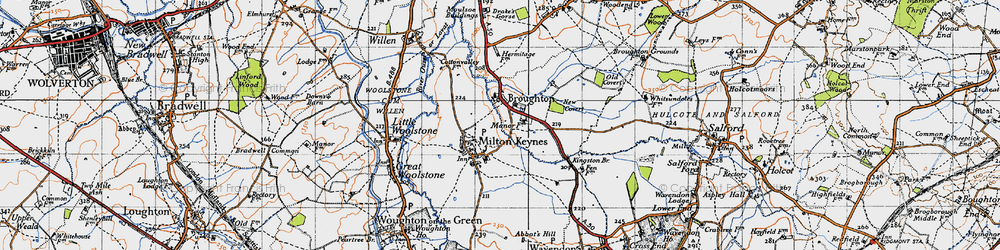 Old map of Milton Keynes Village in 1946