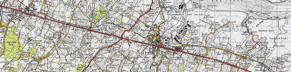 Old map of Milton Regis in 1946
