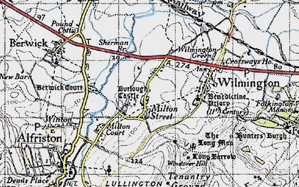 Old map of Berwick Court in 1940