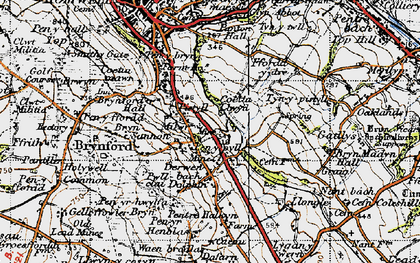 Old map of Milwr in 1947