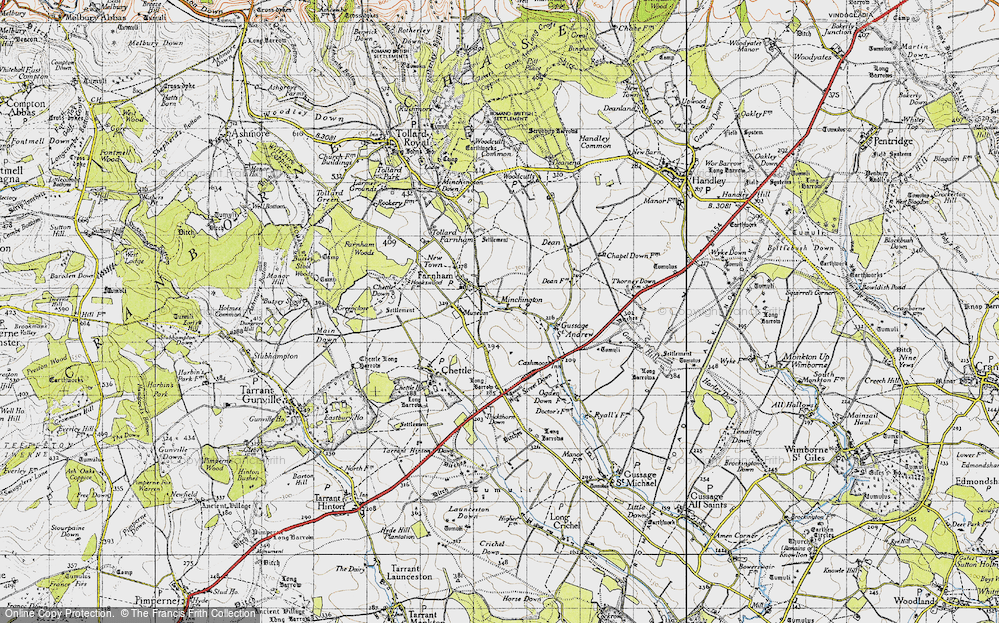 Old Map of Minchington, 1940 in 1940