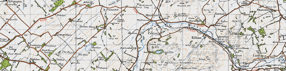 Old map of Bowmont Hill in 1947