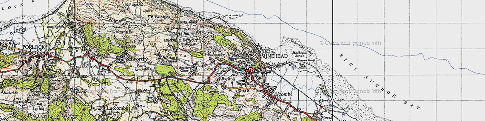 Old map of Minehead in 1946