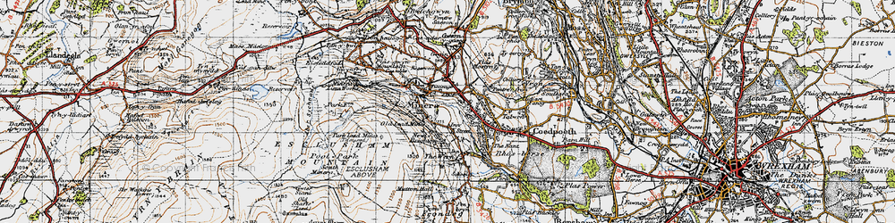 Old map of Minera in 1947