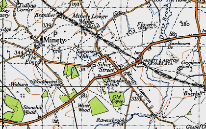 Old map of Minety in 1947