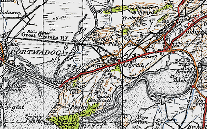 Old map of Minffordd in 1947