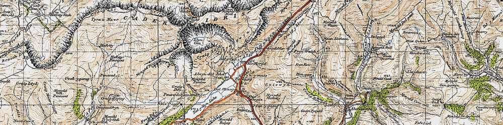 Old map of Afon Fawnog in 1947