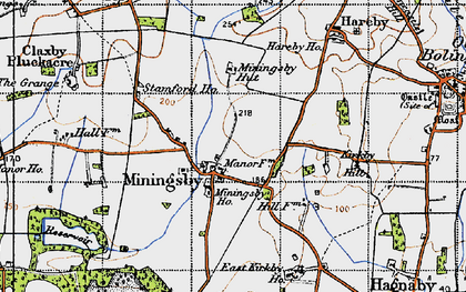 Old map of Miningsby in 1946