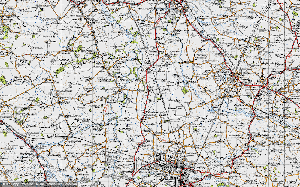 Old Map of Minshull Vernon, 1947 in 1947