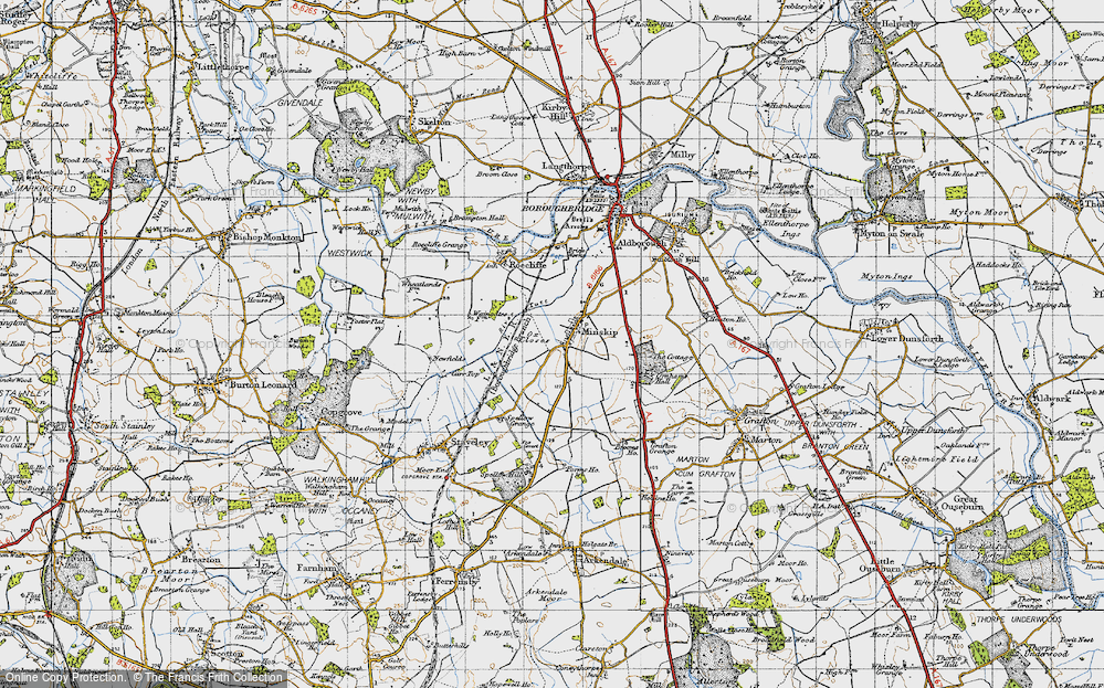 Old Map of Minskip, 1947 in 1947