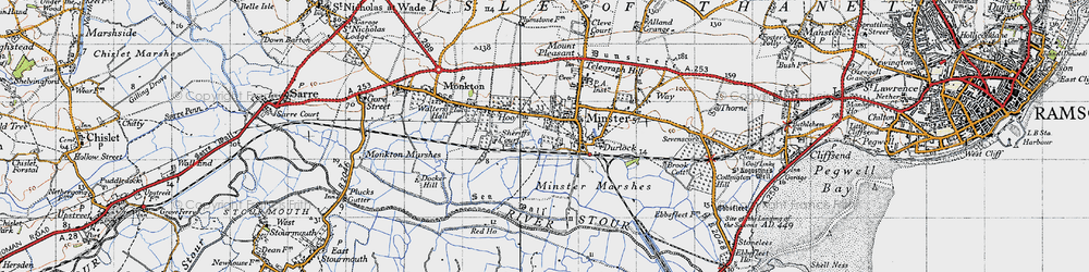 Old map of Abbot's Wall in 1947