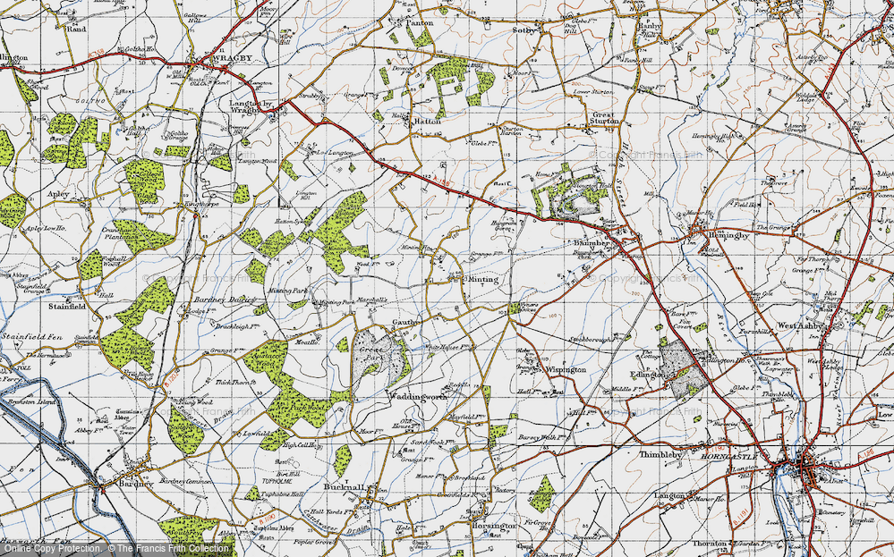 Old Map of Minting, 1946 in 1946