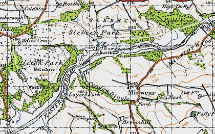 Old map of Minwear in 1946