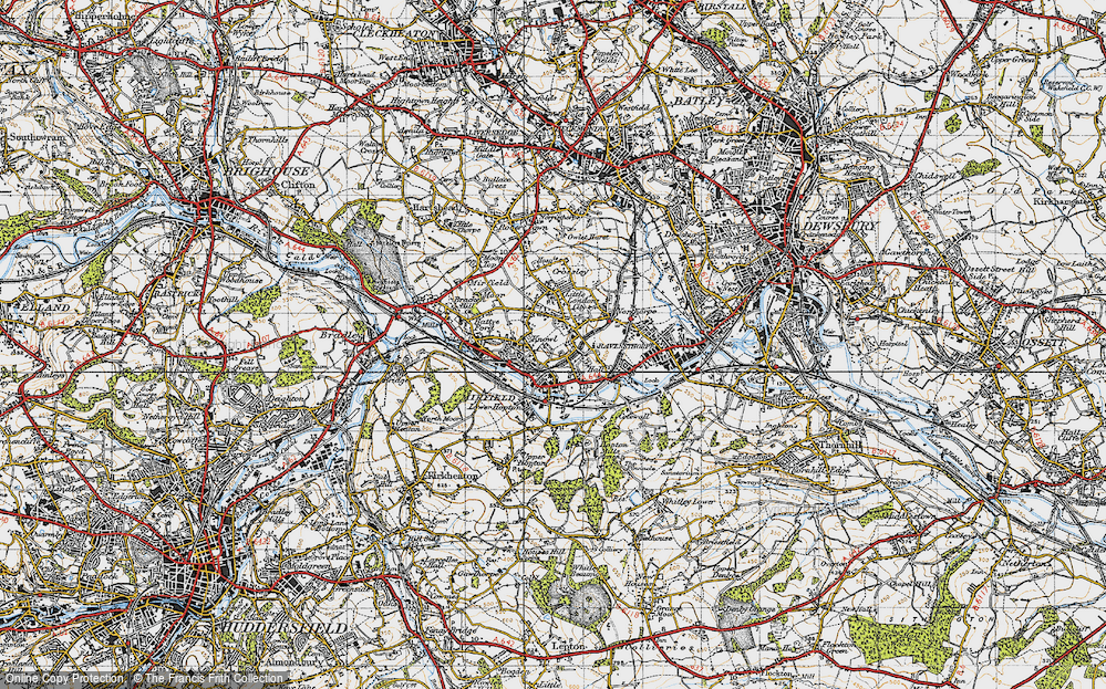 Old Map of Mirfield, 1947 in 1947