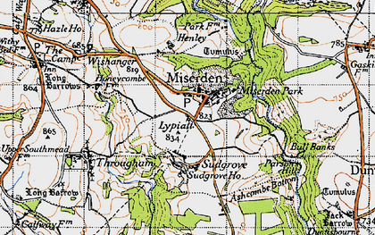 Old map of Miserden in 1946