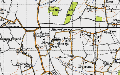 Old map of Misery Corner in 1946