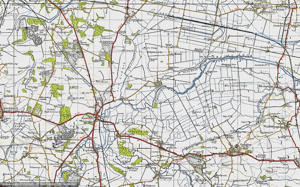 Old Map of Misson, 1947 in 1947