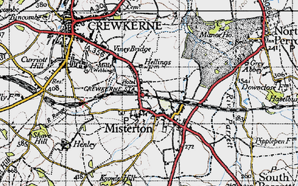 Old map of Misterton in 1945