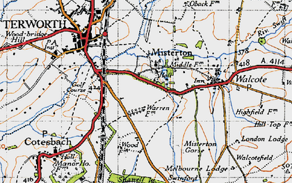 Old map of Misterton in 1946