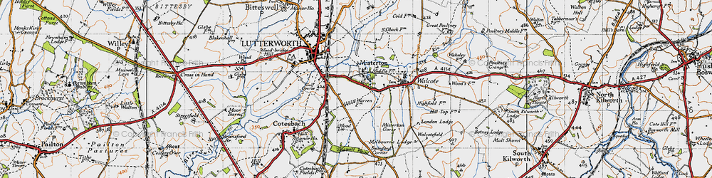Old map of Misterton in 1946