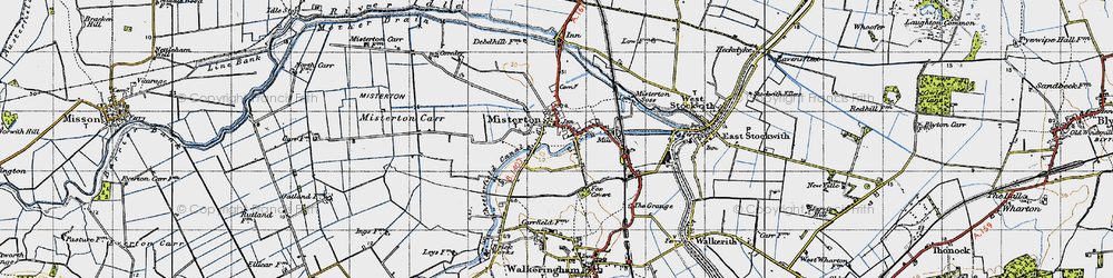Old map of Misterton in 1947