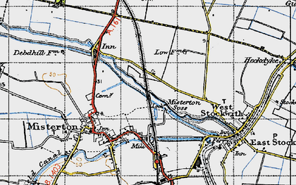 Old map of Misterton Soss in 1947