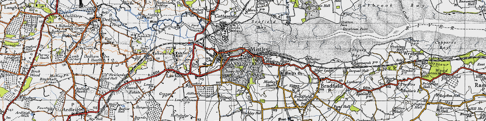 Old map of Mistley in 1946