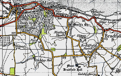 Old map of Mistley Heath in 1946