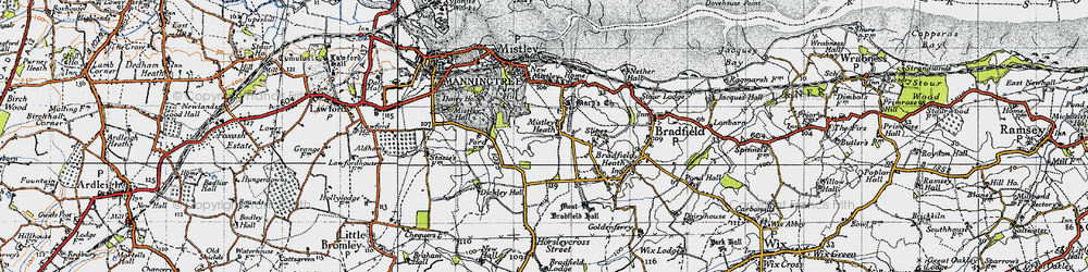 Old map of Mistley Heath in 1946