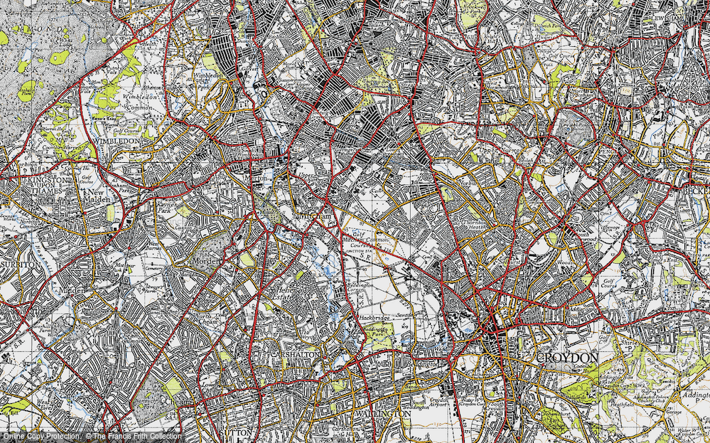 Old Map of Mitcham, 1945 in 1945