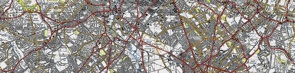 Old map of Mitcham in 1945