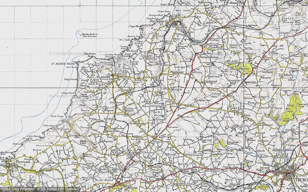 Old Map of Mithian Downs, 1946 in 1946