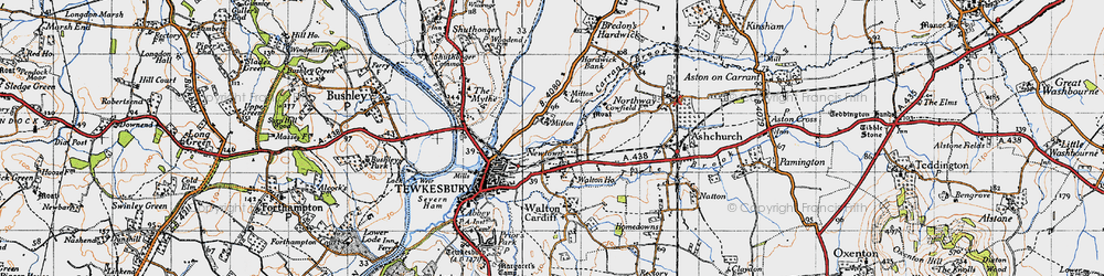 Old map of Mitton in 1946