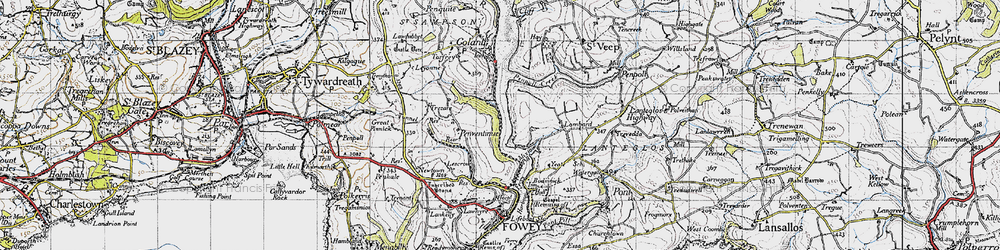 Old map of Mixtow in 1946