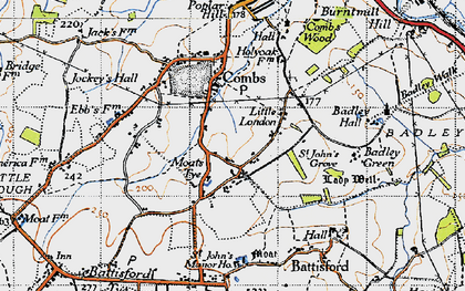 Old map of Moats Tye in 1946