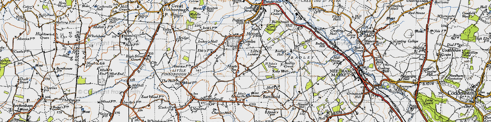 Old map of Moats Tye in 1946