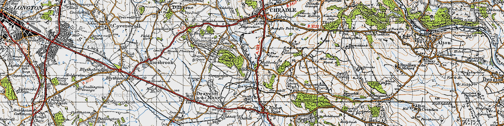 Old map of Mobberley in 1946
